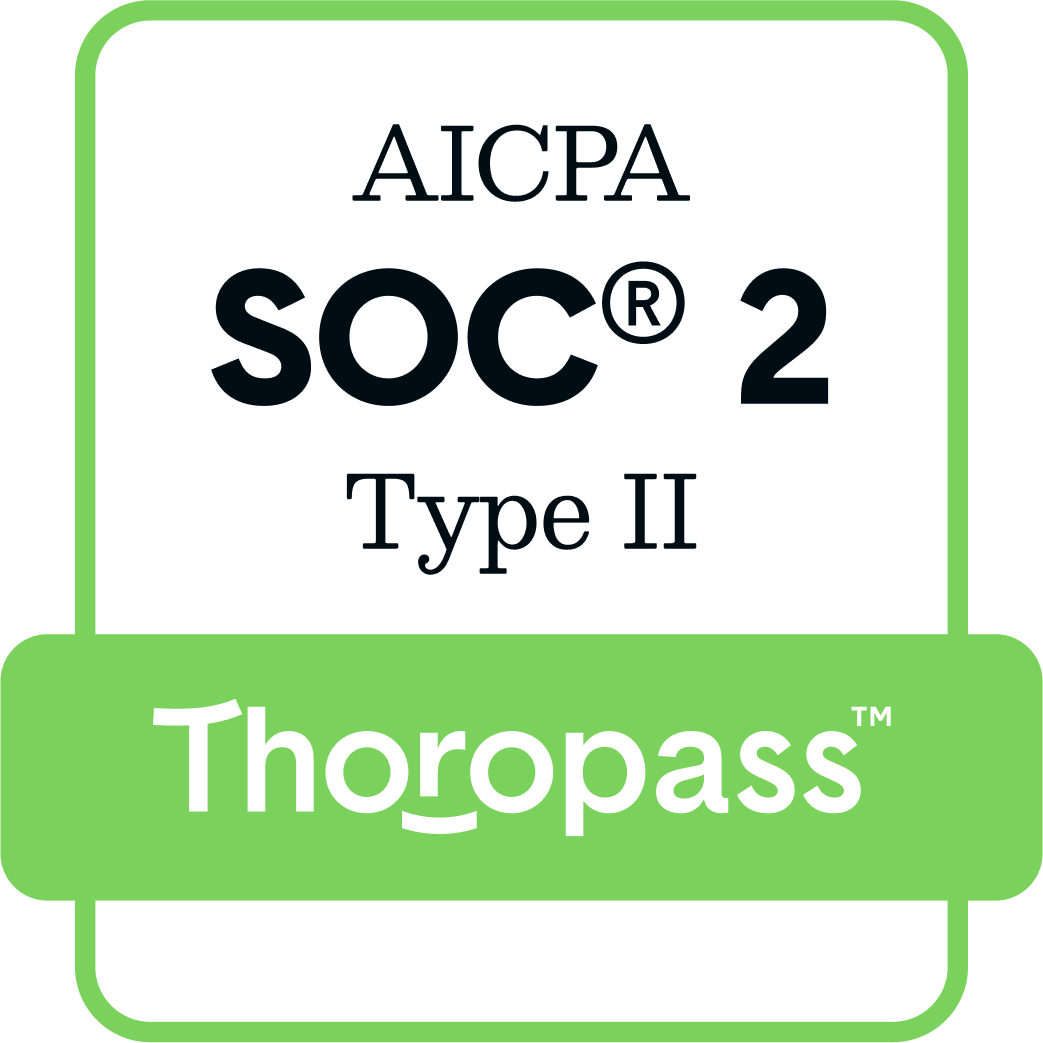 AICPA SOC 2 Type II Certified - Thoropass