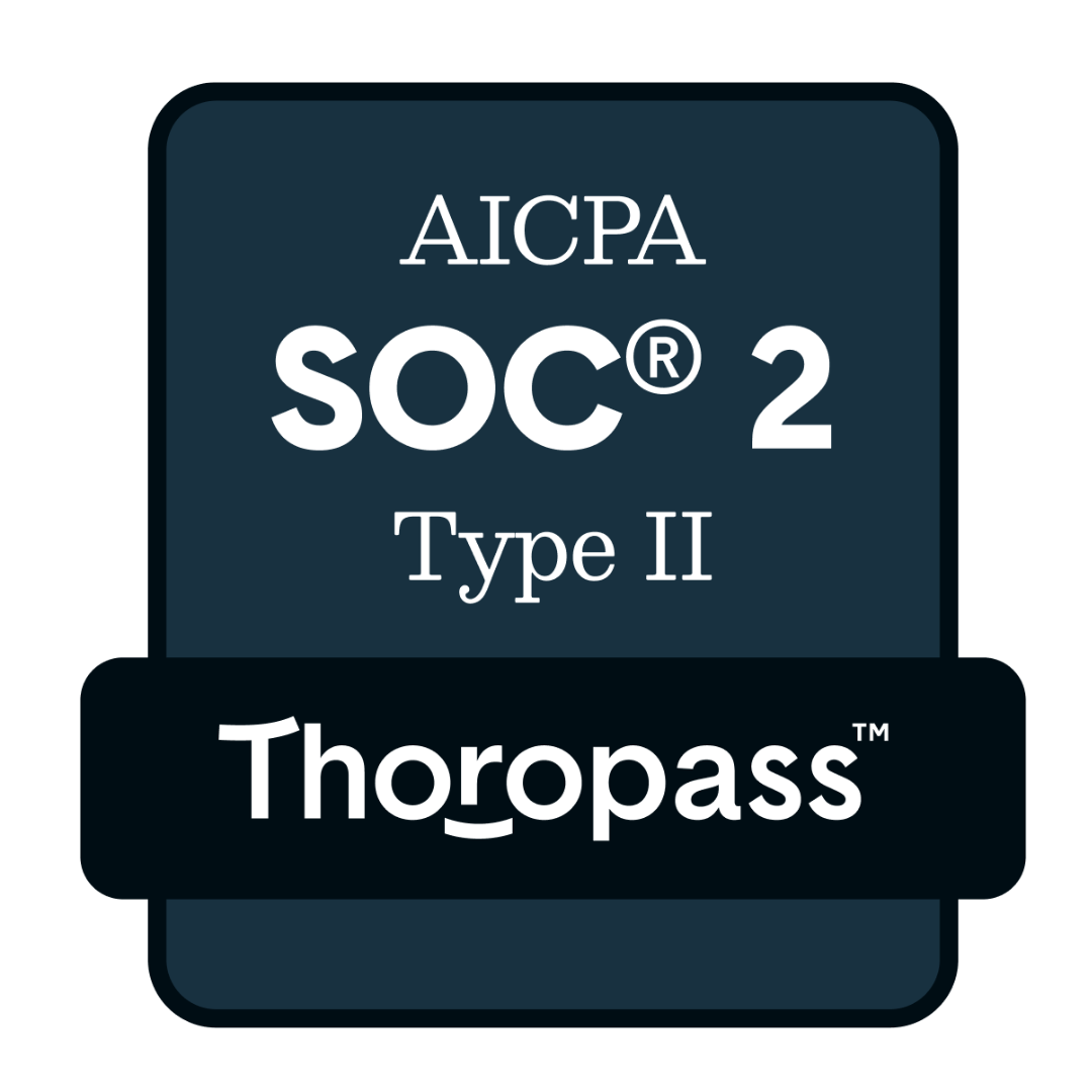 SOC 2 Thoropass_Certification_Badge_SOC_2_Type_II_Dark_B