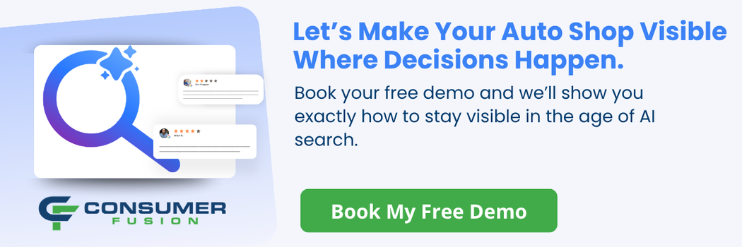 How reviews impact auto shop revenue CTA Google AI Mode